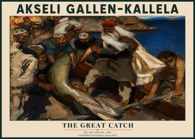 Akseli Gallen-Kallela The Great Catch No3 - Plakat