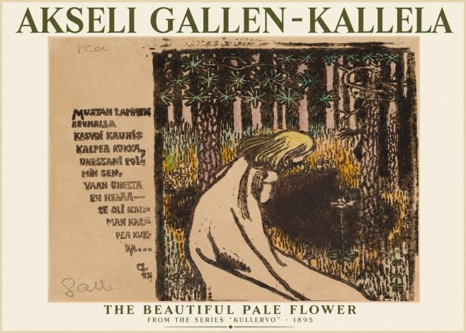 Akseli Gallen-Kallela The Beautiful Pale Flower No1 - Plakat