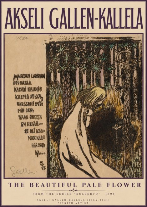 Akseli Gallen-Kallela The Beautiful Pale Flower No3 - Plakat