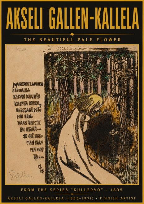 Akseli Gallen-Kallela The Beautiful Pale Flower No5 - Plakat