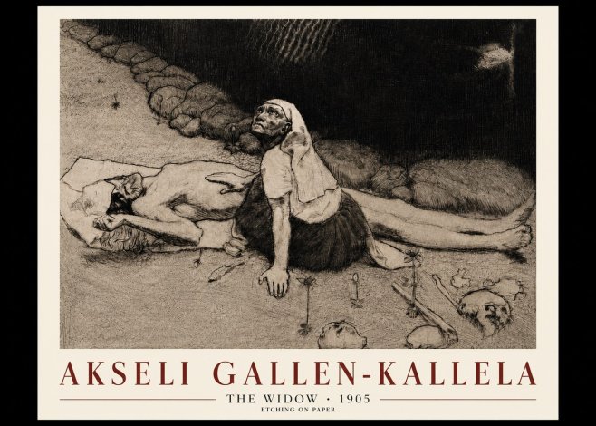Akseli Gallen-Kallela The Widow No4 - Plakat