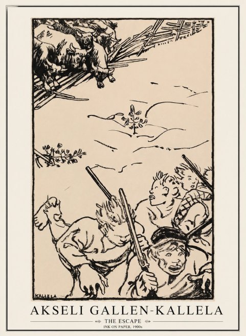 Akseli Gallen-Kallela The Escape No1 - Plakat