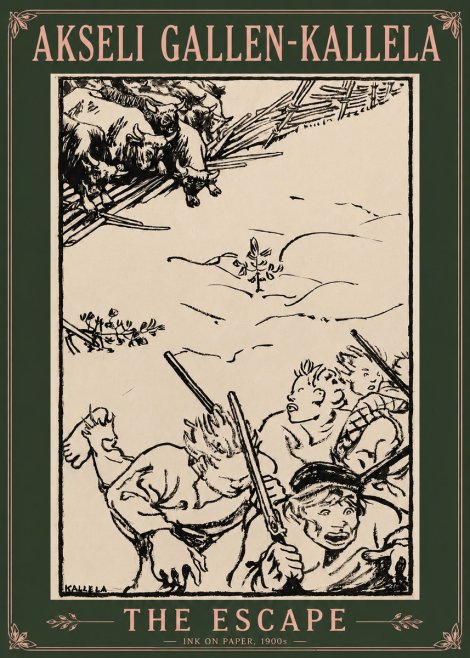 Akseli Gallen-Kallela The Escape No3 - Plakat