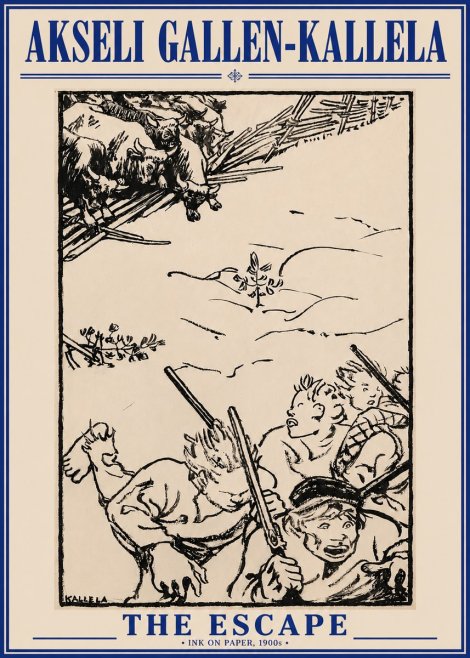 Akseli Gallen-Kallela The Escape No4 - Plakat