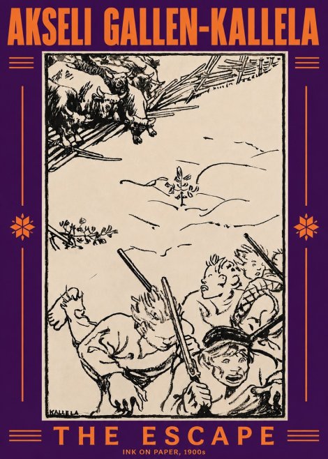 Akseli Gallen-Kallela The Escape No5 - Plakat