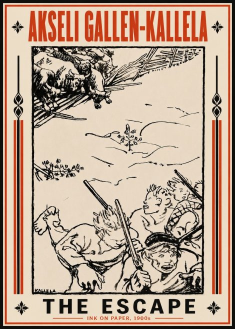 Akseli Gallen-Kallela The Escape No6 - Plakat