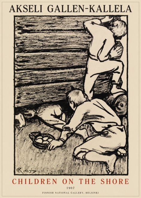 Akseli Gallen-Kallela Children on the Shore No1 - Plakat