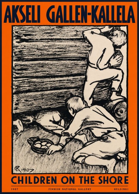 Akseli Gallen-Kallela Children on the Shore No2 - Plakat