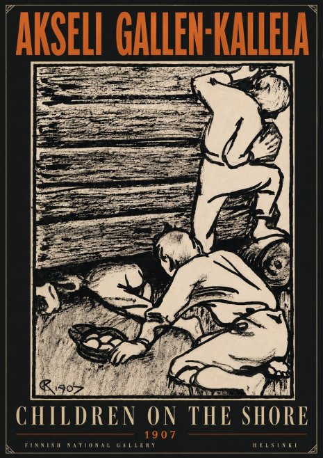 Akseli Gallen-Kallela Children on the Shore No6 - Plakat