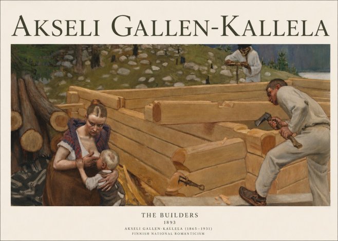 Akseli Gallen-Kallela Building a Home No3 - Plakat