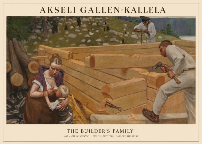 Akseli Gallen-Kallela Building a Home No6 - Plakat