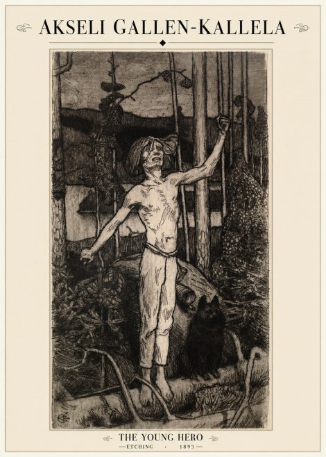 Akseli Gallen-Kallela The Young Hero No1 - Plakat