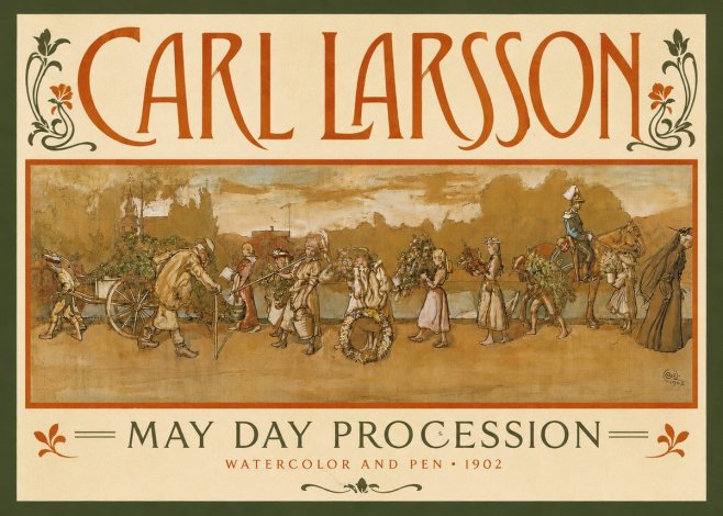 Carl Larsson May Day Procession No4 - Plakat