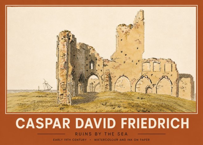 Caspar David Friedrich Ruins by the Sea No5 - Plakat