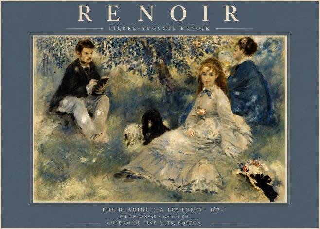 Renoir The Reading (La Lecture) No5 - Plakat