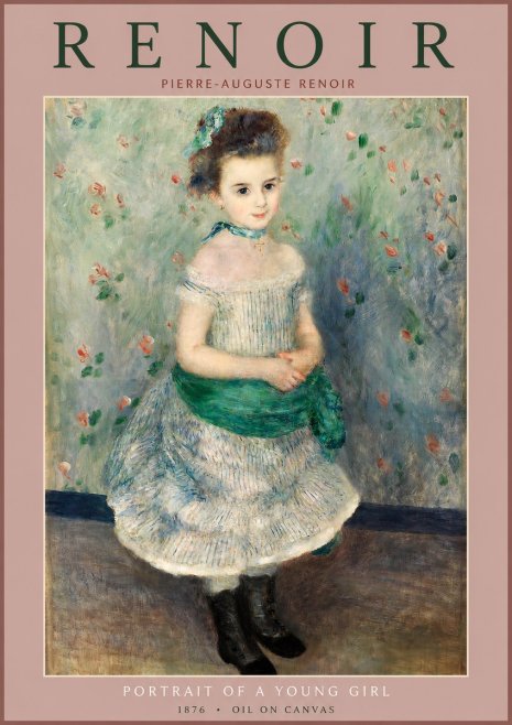 Renoir Portrait of a Young Girl I No2 - Plakat