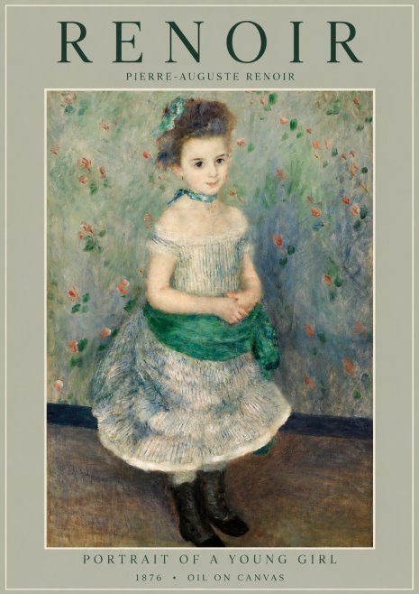 Renoir Portrait of a Young Girl I No4 - Plakat