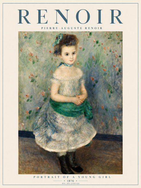 Renoir Portrait of a Young Girl I No5 - Plakat