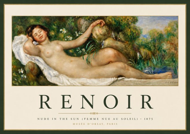 Renoir Nude in the Sun (Femme Nue Au Soleil) No5 - Plakat