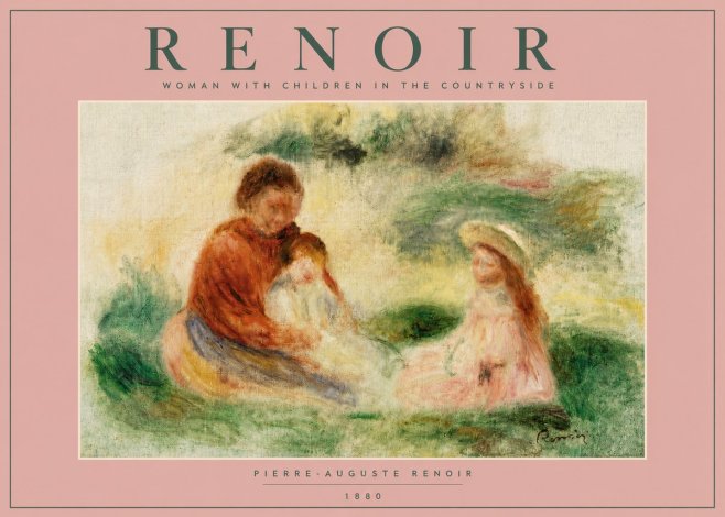 Renoir Woman with Children in the Countryside No4 - Plakat