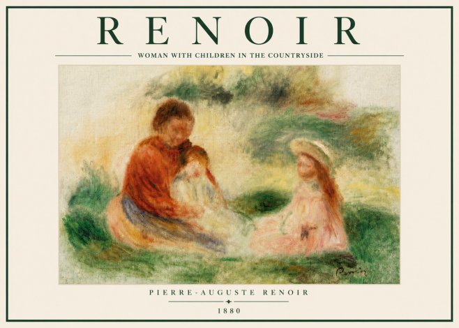 Renoir Woman with Children in the Countryside No6 - Plakat