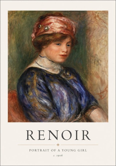 Renoir Portrait of a Young Girl II No1 - Plakat