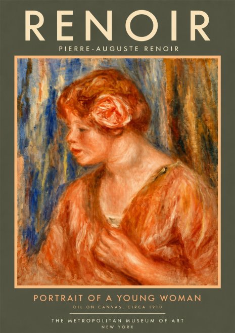Renoir Portrait of a Young Woman No6 - Plakat
