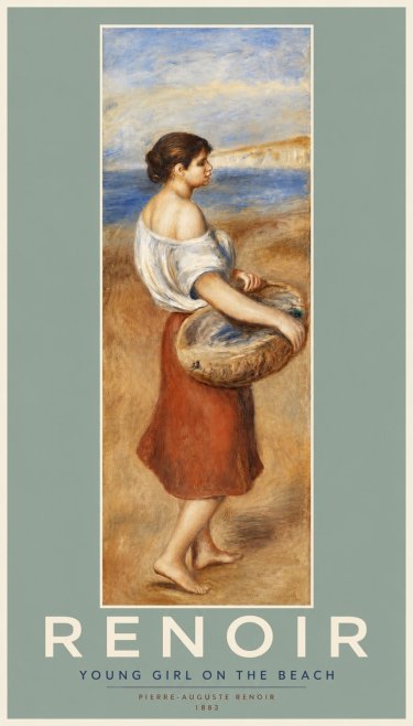 Renoir Young Girl on the Beach No2 - Plakat