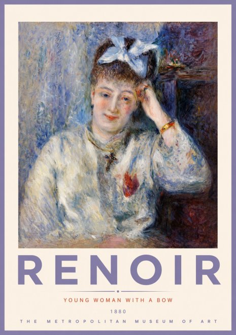 Renoir Young Woman with a Bow No2 - Plakat