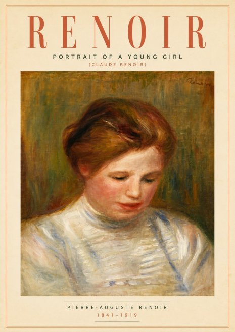 Renoir Portrait of a Young Girl (Claude Renoir) No6 - Plakat