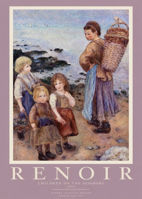 Renoir Children on the Seashore No2 - Plakat