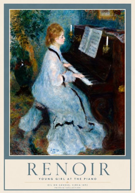 Renoir Young Girl at the Piano No6 - Plakat