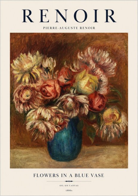 Renoir Flowers in a Blue Vase No1 - Plakat