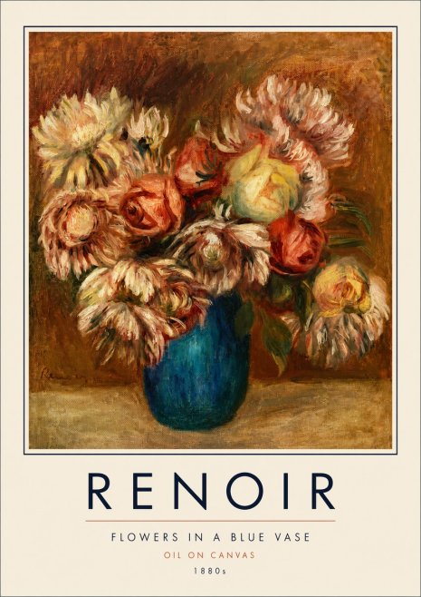 Renoir Flowers in a Blue Vase No4 - Plakat