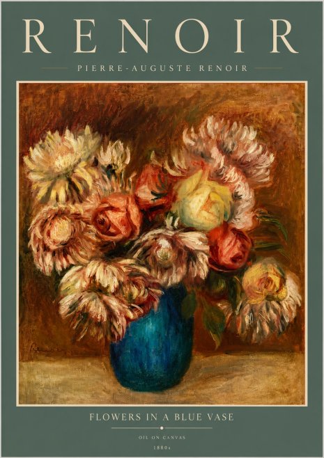 Renoir Flowers in a Blue Vase No6 - Plakat