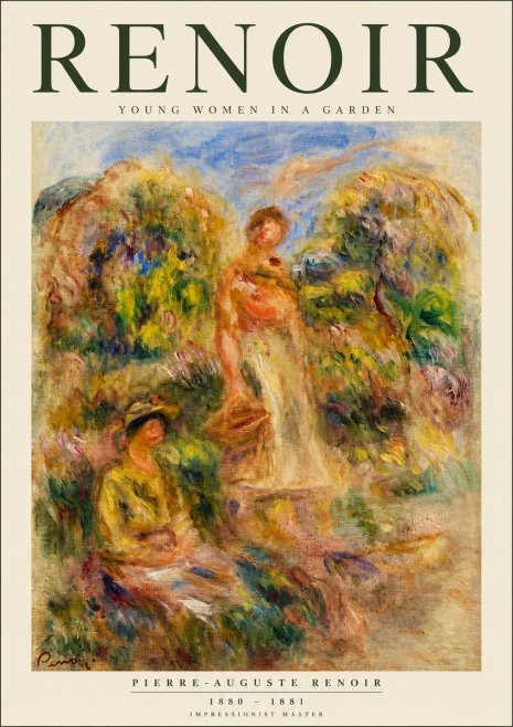 Renoir Young Women in a Garden No3 - Plakat
