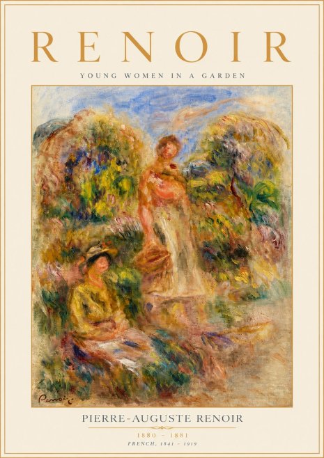 Renoir Young Women in a Garden No4 - Plakat