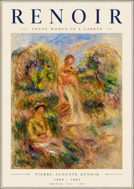 Renoir Young Women in a Garden No6 - Plakat