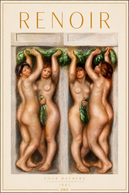 Renoir Four Bathers No4 - Plakat