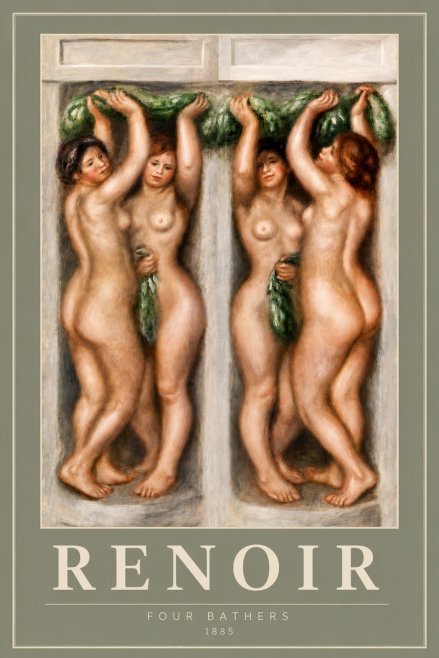 Renoir Four Bathers No6 - Plakat