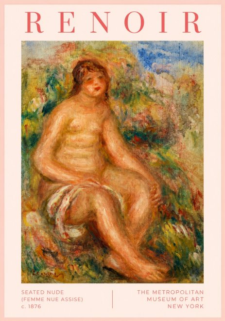 Renoir Seated Nude (Femme Nue Assise) No2 - Plakat