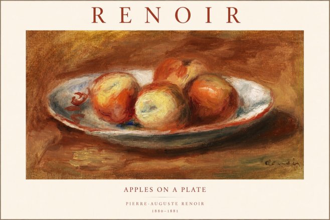 Renoir Apples on a Plate No1 - Plakat
