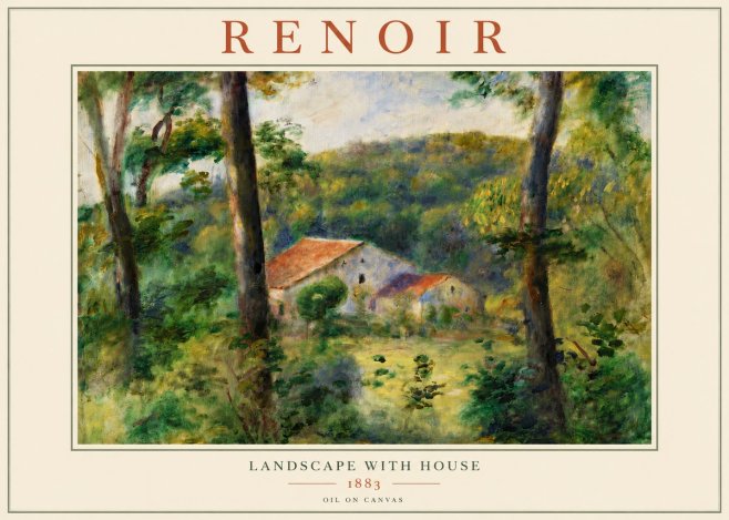 Renoir Landscape with House II No4 - Plakat