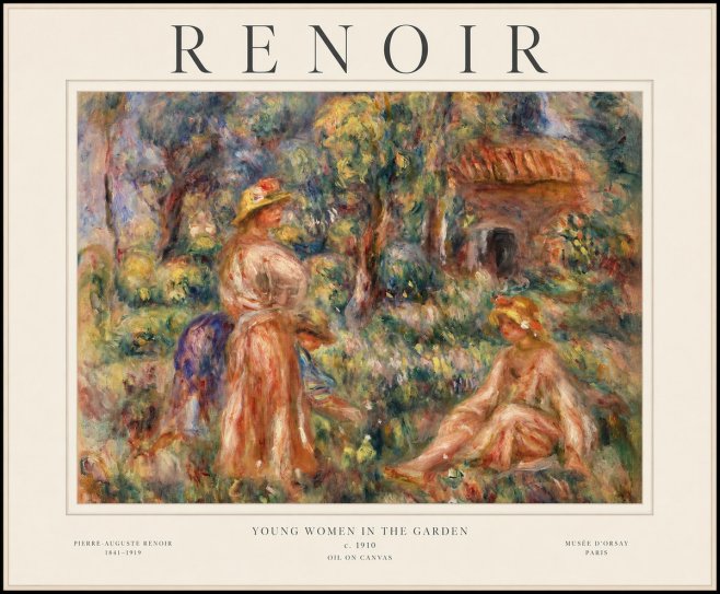 Renoir Young Women in the Garden I No1 - Plakat