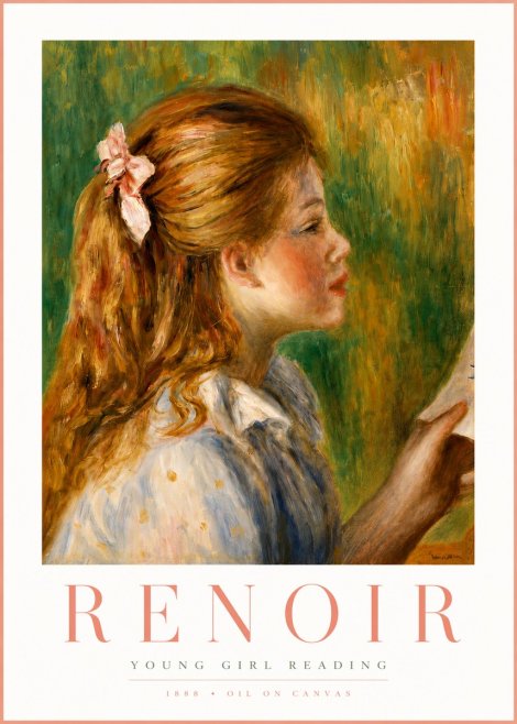 Renoir Young Girl Reading II No3 - Plakat