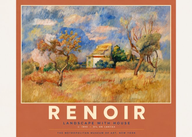Renoir Landscape with House III No6 - Plakat