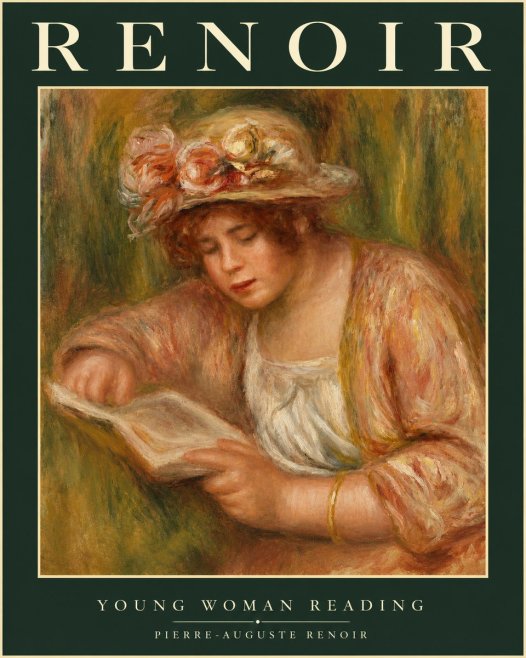 Renoir Young Woman Reading No1 - Plakat