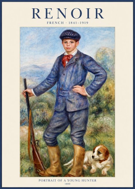 Renoir Portrait of a Young Hunter No1 - Plakat