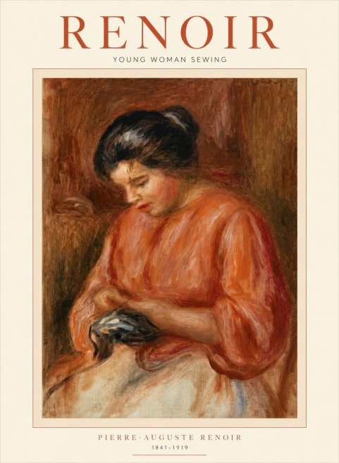 Renoir Young Woman Sewing I No1 - Plakat