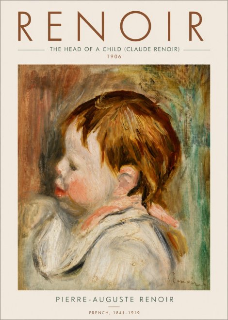 Renoir The Head of a Child (Claude Renoir) No6 - Plakat